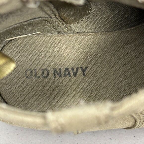 Old Navy Olive Faux Suede Side Zip Western Ankle Bootie Toddler Size 7 - Picture 10 of 11